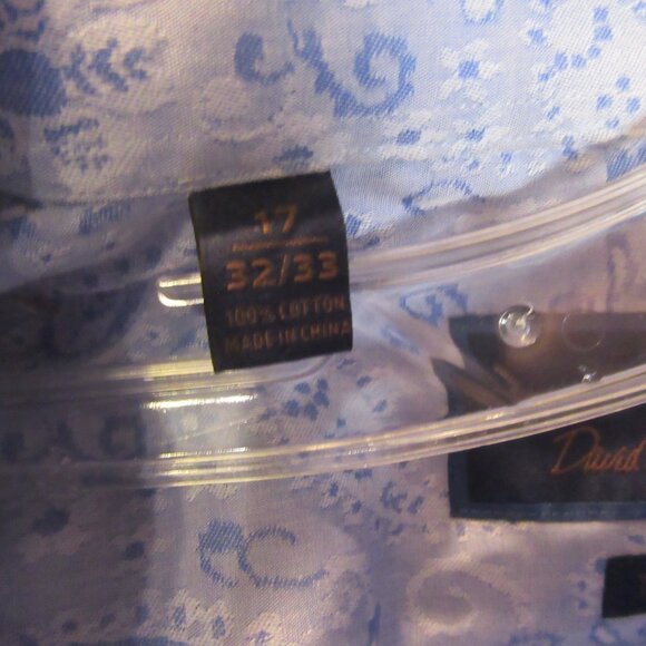 David Donahue Men's Trim Fit Paisley Floral Dress Shirt 17  32/33 Blue - Picture 8 of 9